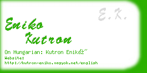 eniko kutron business card